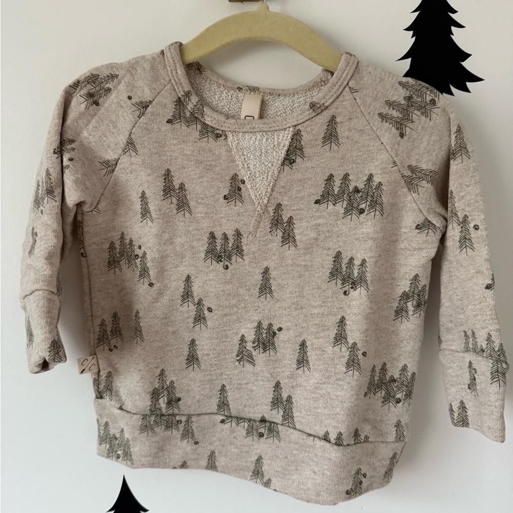Childhoods Pullover Crew - “Trees” on Oatmeal - 6-12 Months